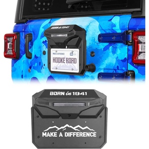 image:imageHooke Road JL Spare Tire Delete License Plate Relocation w3rd Brake Light for 20182026 Jeep Wrangler JL JLU Tailgate Vent Cover Retains OEM Backup Camera