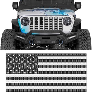 image:imageHooke Road Wrangler JL Grill Inserts Gladiator Grille Guard for 20182026 Jeep Wrangler JL amp Gladiator JT American Flag Black amp White Steel