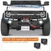 image:imageHooke Road Bronco Front Bumper wBrush Guard Bull Bar for 20212026 Ford Bronco 24 Doors Exclude Bronco Sport amp Raptor Sturdy Bumper with Winch Plate LED Lights and Drings