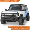 image:imageHooke Road Bronco Front Bumper wBrush Guard Bull Bar for 20212026 Ford Bronco 24 Doors Exclude Bronco Sport amp Raptor Sturdy Bumper with Winch Plate LED Lights and Drings