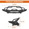 image:imageHooke Road Bronco Front Bumper wBrush Guard Bull Bar for 20212026 Ford Bronco 24 Doors Exclude Bronco Sport amp Raptor Sturdy Bumper with Winch Plate LED Lights and Drings