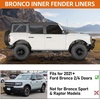 image:imageHooke Road Bronco Front and Rear Inner Fender Liners Set for 20212026 Ford Bronco 24 Doors Exclude Bronco Sport amp Raptor 4 PCS Black Steel Mud Guards Wheel Well Cover Fenders