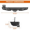 image:imageHooke Road JK Rear Bumper wLicense Plate Mount for 20072018 Jeep Wrangler JK JKU 24 Doors Offroad Sturdy Steel Back Bumper with 2 Hitch Receiver LED Lights DringsRear Bumper