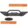 image:imageHooke Road JK Rear Bumper wLicense Plate Mount for 20072018 Jeep Wrangler JK JKU 24 Doors Offroad Sturdy Steel Back Bumper with 2 Hitch Receiver LED Lights DringsFront Bumper