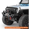 image:imageHooke Road JK Rear Bumper wLicense Plate Mount for 20072018 Jeep Wrangler JK JKU 24 Doors Offroad Sturdy Steel Back Bumper with 2 Hitch Receiver LED Lights DringsFront Bumper