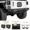 image:imageHooke Road JK Rear Bumper wLicense Plate Mount for 20072018 Jeep Wrangler JK JKU 24 Doors Offroad Sturdy Steel Back Bumper with 2 Hitch Receiver LED Lights DringsRear Bumper