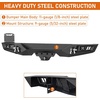 image:imageHooke Road JK Rear Bumper wLicense Plate Mount for 20072018 Jeep Wrangler JK JKU 24 Doors Offroad Sturdy Steel Back Bumper with 2 Hitch Receiver LED Lights DringsRear Bumper