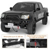 image:imageHooke Road Tacoma Front Bumper wWinch Plate for 20052011 Toyota Tacoma 2nd Gen Offroad Steel Tube Bumper with Skid Plate and 4 LED Lights