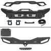 image:imageHooke Road Wrangler JL Winch Bumper Front and Rear Bumpers Set for 20182026 Jeep Wrangler JL JLU 24 Doors Tubular Bumper with Hitch Receiver LED Lights amp DringsBlack Steel