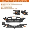 image:imageHooke Road Wrangler JL Winch Bumper Front and Rear Bumpers Set for 20182026 Jeep Wrangler JL JLU 24 Doors Tubular Bumper with Hitch Receiver LED Lights amp DringsBlack Steel