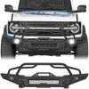 image:imageHooke Road Bronco Front Bumper wBrush Guard Bull Bar for 20212026 Ford Bronco 24 Doors Exclude Bronco Sport amp Raptor Sturdy Bumper with Winch Plate LED Lights and Drings