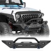 image:imageHooke Road JK Rear Bumper wLicense Plate Mount for 20072018 Jeep Wrangler JK JKU 24 Doors Offroad Sturdy Steel Back Bumper with 2 Hitch Receiver LED Lights DringsFront Bumper