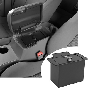 image:imageHooke Road 2nd Gen Tacoma Center Console Safe Lockbox Insert Armrest Storage for 20052015 Toyota Tacoma Heavy Duty Black Steel Password Lock Box Vault