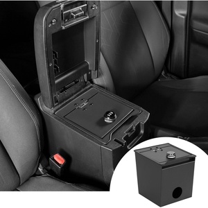image:imageHooke Road 3rd Gen Tacoma Center Console Safe Lockbox Insert Armrest Storage for 20162023 Toyota Tacoma Heavy Duty Black Steel Password Lock Box Vault