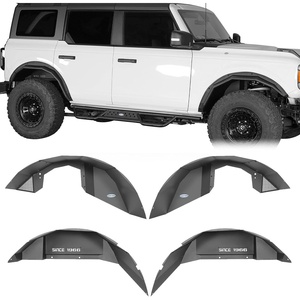 image:imageHooke Road Bronco Front and Rear Inner Fender Liners Set for 20212026 Ford Bronco 24 Doors Exclude Bronco Sport amp Raptor 4 PCS Black Steel Mud Guards Wheel Well Cover Fenders
