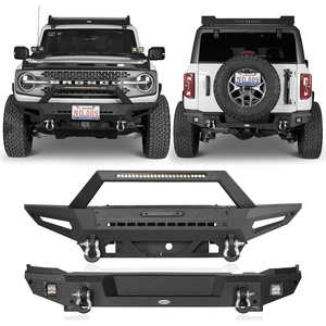 image:imageHooke Road Front and Rear Bumper kit for 20212026 Ford Bronco 2 or 4Door Exclude Bronco Sport amp Raptor Offroad Bumper with Drings LED Lights