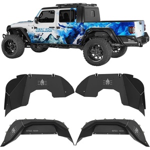 image:imageHooke Road Gladiator JT Aluminum Inner Fender Liners for 20202026 Jeep Gladiator JT 24 Doors Exclude Rubicon 36L Engine Spartan Front amp Rear Splash Guards Wheel Well Liner Covers  4PCSJT  Front  Rear Combo