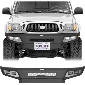 image:imageHooke Road Tacoma Front Bumper for 19952004 Toyota Tacoma 1st Gen Truck Exclude Limited Base Models Full Width Steel Bumper Offroad Armor Guard with Skid Plate LED Lights