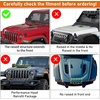 image:imageHooke Road Hood Protector for 20182024 Jeep Wrangler JL amp Gladiator JT  Fits Base Hood Models Only Not for 2025 Vehicle Bug Deflector Stone Guard Amber LED Lights Aggressive Style