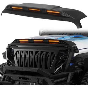 image:imageHooke Road Hood Protector for 20182024 Jeep Wrangler JL amp Gladiator JT  Fits Base Hood Models Only Not for 2025 Vehicle Bug Deflector Stone Guard Amber LED Lights Aggressive Style