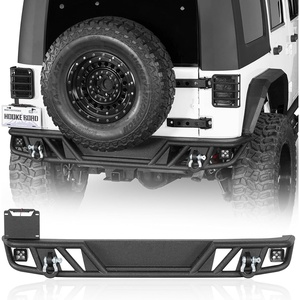 image:imageHooke Road JK Tubular Rear Bumper for 20072018 Jeep Wrangler JK amp Unlimited 24 Doors Rock Crawler Offroad Bumper wHitch Receiver amp Drings