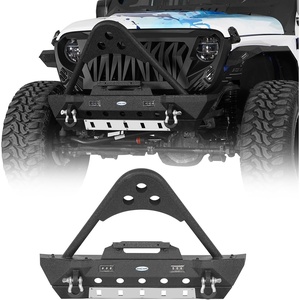 image:imageHooke Road JL JT Stinger Front Bumper Bull Bar Guard for 20182026 Jeep Wrangler JL amp Gladiator JT Aggressive Stubby Bumper with Winch Plate Drings LED Lights