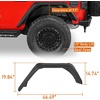 image:imageHooke Road Gladiator Aluminum Flat Fender Flares for 20182026 Jeep Wrangler JL amp Gladiator JT 98 Wide Front Fenders with Turn Signal Lights  2PCSJL  Rear