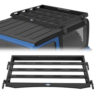image:imageHooke Road 2 Doors JL Half Roof Rack for 20182026 Jeep Wrangler JL 2Door Hard Top No Drill Rooftop Steel Cross Bars Cargo Basket Platform