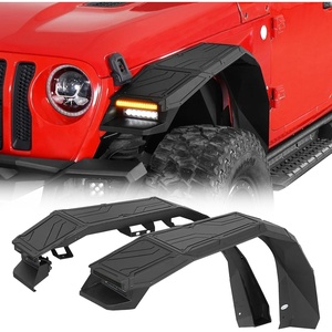 image:imageHooke Road Gladiator Aluminum Flat Fender Flares for 20182026 Jeep Wrangler JL amp Gladiator JT 98 Wide Front Fenders with Turn Signal Lights  2PCSJLJT  Front