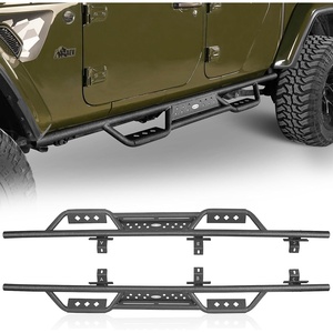 image:imageHooke Road Gladiator Side Steps Running Boards for 20202026 Jeep Gladiator JT 4Door 71 Drop Down Nerf Step Bars with Stainless Steel NonSlip Pads69 Drop Step Bars