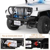 image:imageHooke Road TJ Front Bumper Brush Grille Guard for 19872006 Jeep Wrangler YJ TJ Solid Steel Rock Crawler Bumper with Full Bull Bar LED Lights Robust DRings