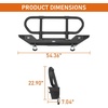 image:imageHooke Road TJ Front Bumper Brush Grille Guard for 19872006 Jeep Wrangler YJ TJ Solid Steel Rock Crawler Bumper with Full Bull Bar LED Lights Robust DRings