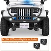 image:imageHooke Road TJ Front Bumper Brush Grille Guard for 19872006 Jeep Wrangler YJ TJ Solid Steel Rock Crawler Bumper with Full Bull Bar LED Lights Robust DRings