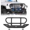 image:imageHooke Road TJ Front Bumper Brush Grille Guard for 19872006 Jeep Wrangler YJ TJ Solid Steel Rock Crawler Bumper with Full Bull Bar LED Lights Robust DRings