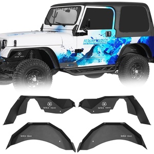 image:imageHooke Road Wrangler YJ Front and Rear Inner Fender Liners Set for 19871995 Jeep Wrangler YJ 4 PCS Black Steel Classic Mud Guards Wheel Well Fenders