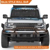 image:imageHooke Road Bronco Bumper Bull Bar Brush Guard for 20212026 Ford Bronco ONLY for Models with Factory Modular Steel Front Bumper Grille Protector wLight Bar Mount