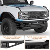 image:imageHooke Road Bronco Tube Front Bumper For 20212026 Ford Bronco Not for Bronco Sport amp Raptor Baja Style for Street Driving amp Light OffRoad Sturdy Steel Bumper with 72W LED Light Bar