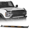 image:imageHooke Road Bronco Hood Protector Bug Shields Deflector Guard wAmber Running Lights for 20212026 Ford Bronco Excludes Sport