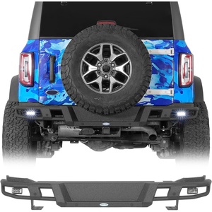 image:imageHooke Road 2126 Bronco Tubular Rear Bumper for 20212026 Ford Bronco Exclude Bronco Sport amp Raptor Baja Offroad Design Sturdy Steel Back Bumper with 29W LED Lights Sensor Holes
