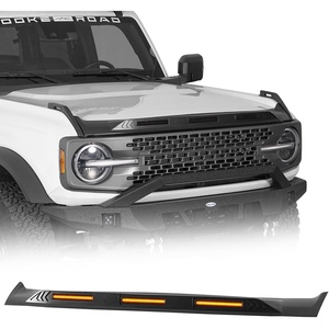 image:imageHooke Road Bronco Hood Protector Bug Shields Deflector Guard wAmber Running Lights for 20212026 Ford Bronco Excludes Sport