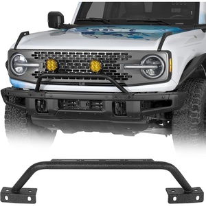 image:imageHooke Road Bronco Push Bull Bar Brush Guard for 20212026 Ford Bronco ONLY for Models with Factory Modular Steel Front Bumper Integrated Mount for 17 Light Bar or Pod Lights