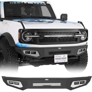 image:imageHooke Road Bronco Sleek Front Bumper for 20212026 Ford Bronco 24 Doors Exclude Bronco Sport amp Raptor Street Style Bumper with Sensor Holes License Plate Bracket LED Lights