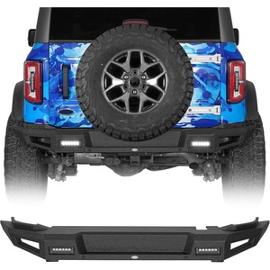 image:imageHooke Road Bronco Sleek Rear Bumper wLED Lights for 20212026 Ford Bronco 24 Doors Exclude Bronco Sport amp Raptor Street Style Bumper Works with Backup Sensors and Receiver Hitch