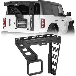 image:imageHooke Road Bronco Tailgate Spare Tire Cargo Basket Rack for 20212026 Ford Bronco 24 Doors Exclude Bronco Sport Rear Cargo Storage Tray for Overlanding Gear