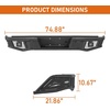 image:imageHooke Road Tubular Steel Rear Bumper for 20142021 Toyota Tundra Pickup Trucks Lightweight Overland Replacement Bumper Guard with LED Spotlights amp DRing Mounts No Drill Installation