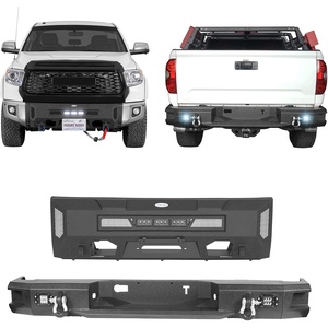 image:imageHooke Road Front and Rear Bumper Set for 20142021 Toyota Tundra Heavy Duty Steel Rock Crawler Bumpers with Winch Plate amp Dring Mounts