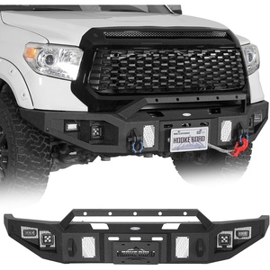 image:imageHooke Road Tundra Offroad Front Bumper wBull Bar Guard for 20142021 Toyota Tundra Regular Cab Double Cab CrewMax Rugged Design Steel Bumper with Winch Plate LED Lights Sensor Holes