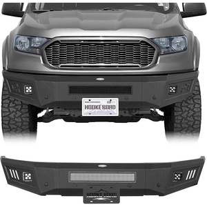image:imageHooke Road Ranger Front Bumper for Ford Ranger 2019 2020 2021 2022 2023 Full Width Sturdy Steel Bumper Guard with LED Lights Sensor Holes License Plate Bracket
